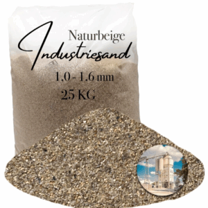 25 kg beiger Quarzsand Industriesand Kunstharz Einstreuung Füllsand 1,0-1,6mm