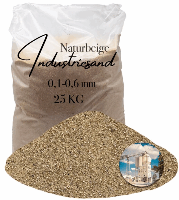 25 kg beiger Quarzsand Industriesand fuer Kunstharz Einstreung Fuellsand 01 06mm 145723496854