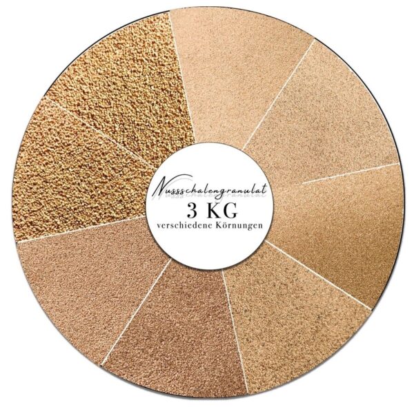3 kg Nussschalengranulat WalnussGranulat Strahlmittel Softstrahlmittel Tumbler 145830224154