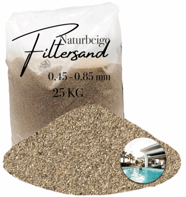 AQUAGRAN® Filtersand beige 25 kg 0,45-0,85 mm natürlicher Pool Filter Quarz-Sand