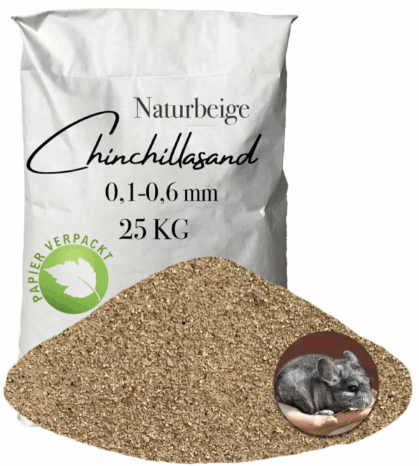 Chinchilla Sand beige Badesand 01 06mm 25 kg Staubbad Hamster Maeuse Papiersack 145792918654
