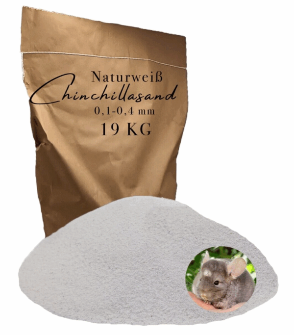 Chinchillasand weiss Badesand Staubbad Hamster Maeuse Ratten fein Fellpflege 19 kg 146399930754