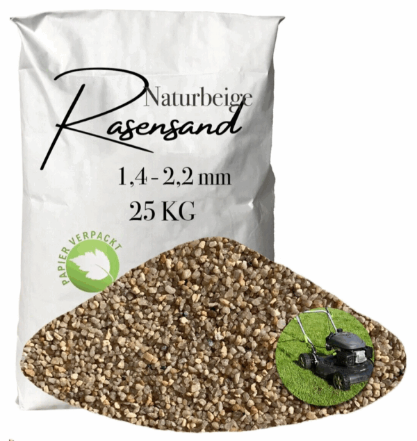 Rasensand Gartensand 25 kg Quarzsand fuer Rasenerde Bodenverbesserung 14 22 mm 145765815144