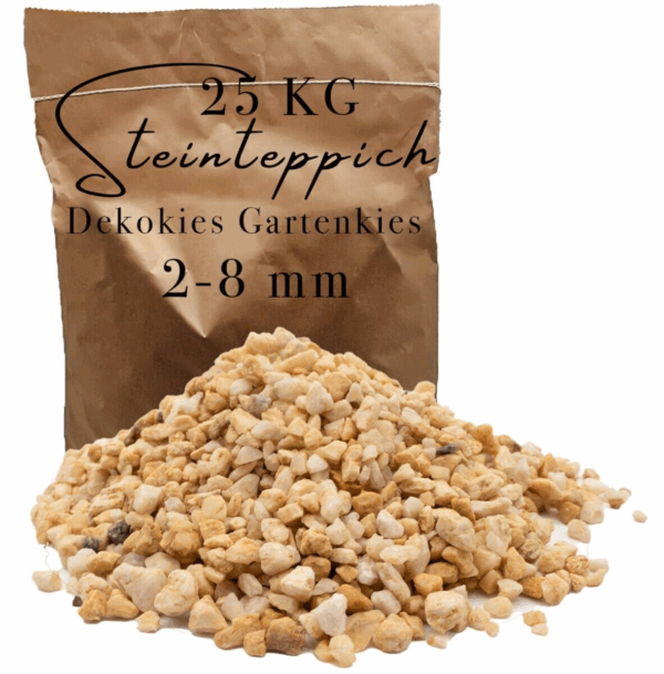 Steinteppich Zierkies 25 kg Buntkies gelb Teich Pflanzenkies Garten Wegekies 145689111954