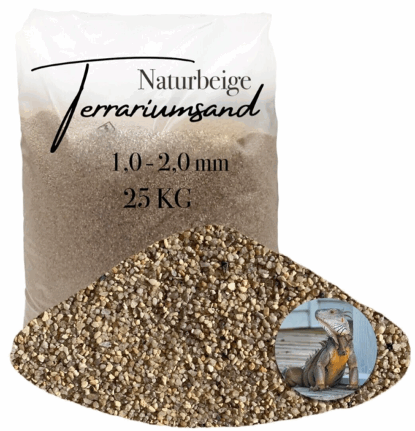 Terrariensand Terrariumsand 10 20mm grabfaehig 25kg Sand naturbeige Bodengrund 145719862704
