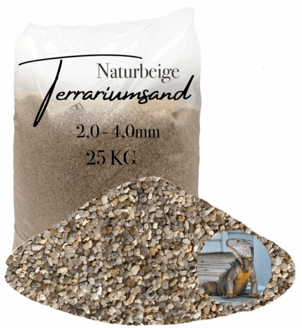 Terrariensand Terrariumsand 25kg 20 40mm Bodengrund Sand naturbeige grabfaehig 145719879104
