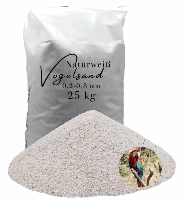 Vogelsand 02 08mm Bodengrund weiss keimfrei ohne Zusatzstoffe wie Anis und Grit 145628726284