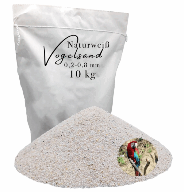 Vogelsand 02 08mm weiss 10 kg keimfrei ohne Zusatzstoffe wie Anis und Grit 145627436254
