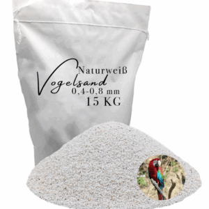 Vogelsand 0,4-0,8mm 15kg weiß keimfrei ohne Zusatzstoffe wie Anis und Grit