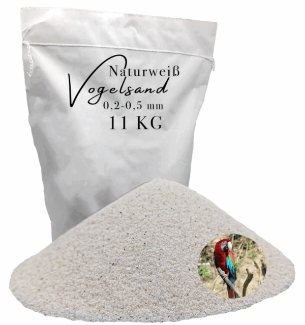 Vogelsand 11 kg 02 05mm weiss keimfrei ohne Zusatzstoffe wie Anis und Grit 146399930704