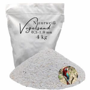Vogelsand 4kg 03 10mm weiss keimfrei ohne Zusatzstoffe wie Anis und Grit 146399930804