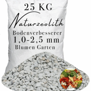 Zeolith 25kg 1,0-2,5mm Bodenverbesserer im Garten Obst Gemüse Kräuter Blumen