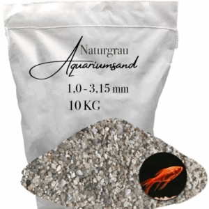 10 KG Aquariumsand Aquariumkies 1,0-3,15 mm Aquariensand Bodengrund grau Sand