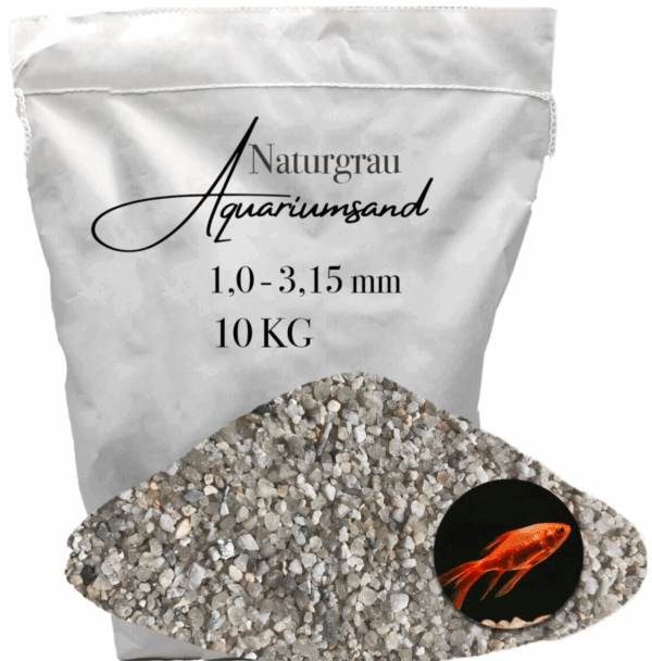 10 KG Aquariumsand Aquariumkies 10 315 mm Aquariensand Bodengrund grau Sand 145886824765