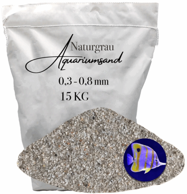 15 KG Aquariumsand Aquariumkies 03 08mm Aquariensand Bodengrund grau Quarzsand 145882964665