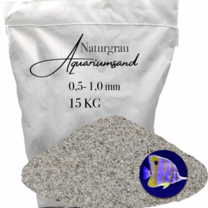 15 KG Aquariumsand Aquariumkies 0,5-1,0mm Aquariensand Bodengrund grau Sand