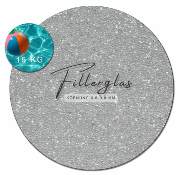 15 kg Filterglas Pool für Sandfilteranlagen Poolfilterglas 0,6-0,8mm rundes Glas