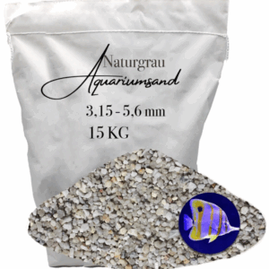 15kg Aquariumsand Aquariumkies 3,15-5,6 mm Aquarienkies Bodengrund grau hellgrau