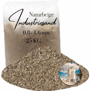 25 kg beiger Quarzsand Industriesand für Kunstharz Einstreung Füllsand 0,8-1,6mm