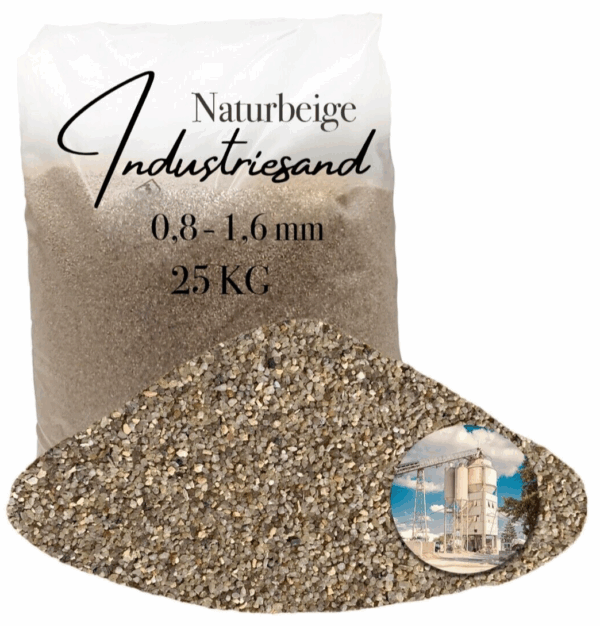 25 kg beiger Quarzsand Industriesand fuer Kunstharz Einstreung Fuellsand 08 16mm 145723515495