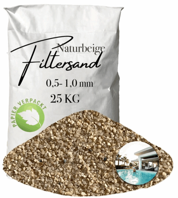 AQUAGRAN Filtersand beige 25 kg 05 10 mm Papiersack Pool Filter Quarz Sand 145767880265