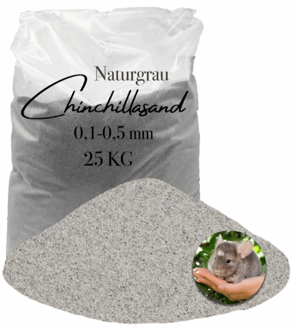 Chinchillasand Hamster grau 01 05mm 25kg Staubbad Badesand kantengerundet 145842517665
