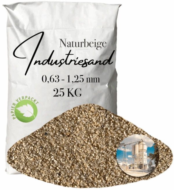 Industriesand Kunstharz Einstreuung 25 kg beiger Quarzsand Fuellsand 063 125mm 145821231335