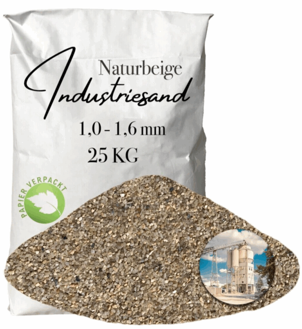 Industriesand Kunstharz Einstreuung 25 kg beiger Quarzsand Fuellsand 10 16mm 145821227005