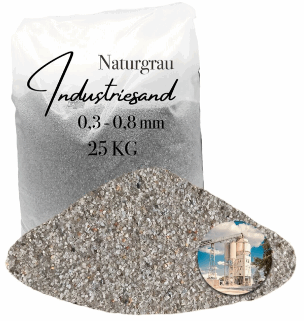 Industriesand Kunstharz Epoxid 25 kg grau Quarzsand fuer Einstreuung 03 08 mm 145842603455