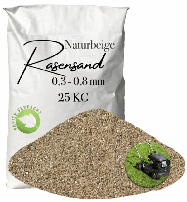 Rasensand Gartensand 25 kg Quarzsand fuer Rasenerde Bodenverbesserung Papiersack 145765761725