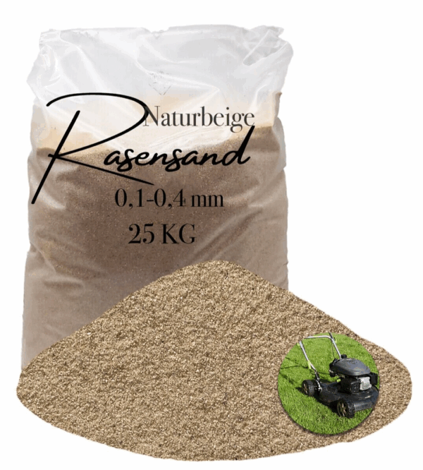 Rasensand Gartensand 25 kg Quarzsand fuer Rasenerde Bodenverbesserung Plastiksack 145647101215