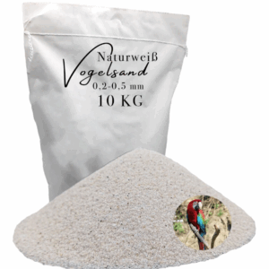 Vogelsand 0,2-0,5mm 10 kg weiß keimfrei ohne Zusatzstoffe wie Anis und Grit