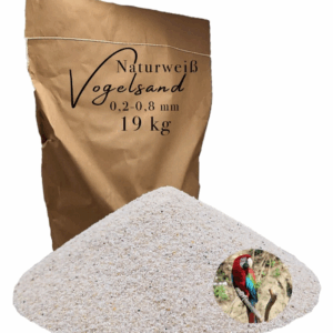 Vogelsand 02 08mm weiss 19 kg keimfrei ohne Zusatzstoffe wie Anis und Grit 146399930805
