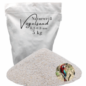 Vogelsand 0,2-0,8mm weiß keimfrei 5 kg ohne Zusatzstoffe wie Anis und Grit