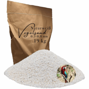 Vogelsand 03 08mm weiss keimfrei 19 kg ohne Zusatzstoffe wie Anis und Grit 146399930785