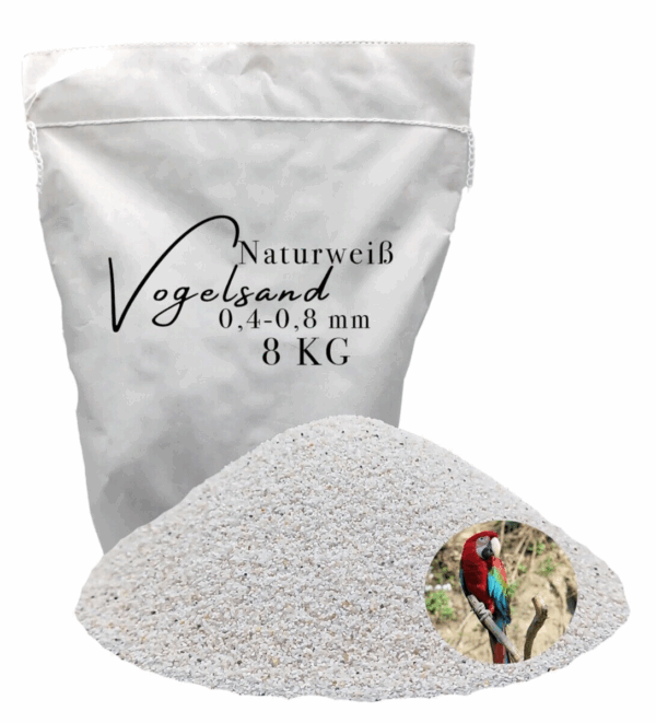 Vogelsand 04 08mm weiss 8kg keimfrei ohne Zusatzstoffe wie Anis und Grit 146399930845