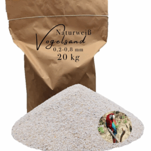 Vogelsand 20 kg 02 08mm weiss keimfrei ohne Zusatzstoffe wie Anis und Grit 146399930885