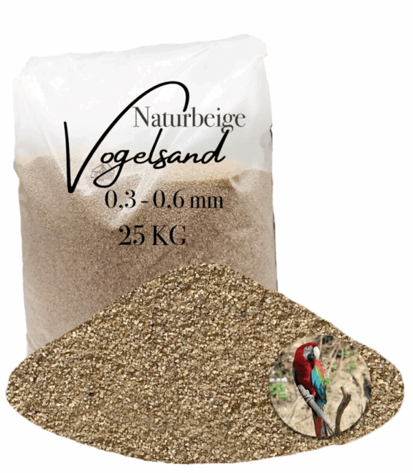 Vogelsand fuer Voegel Vogelkaefigzubehoer 25kg ohne Anis und Grit 03 06 mm 145676831855