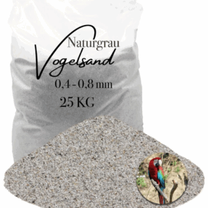 staubfreier feuergetrockneter grauer Vogelsand 25kg ohne Anis und Grit 0,4-0,8mm