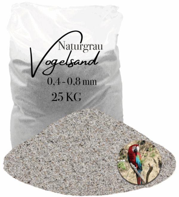 staubfreier feuergetrockneter grauer Vogelsand 25kg ohne Anis und Grit 04 08mm 145845859395