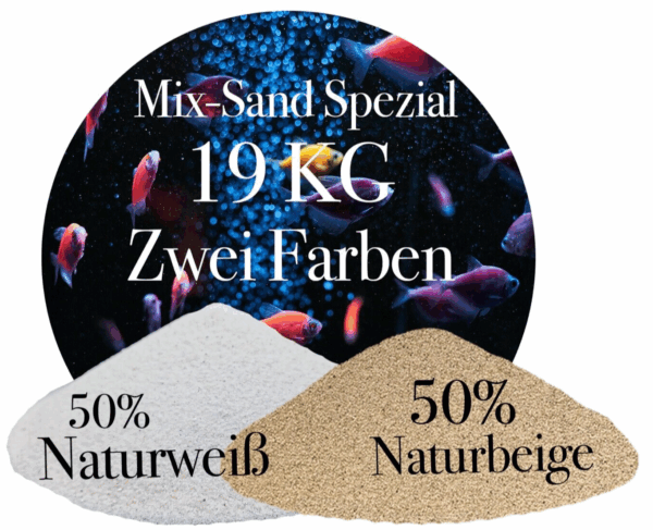 Aquariumsand 19 KG Mix Sand Beige Weiss 071 125 mm Aquariensand Bodengrund 146399930706
