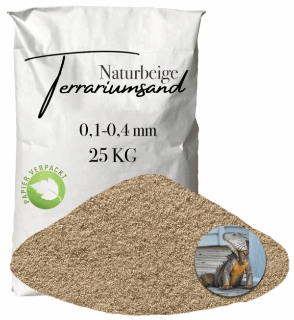 Terrariensand Terrariumsand 25 kg naturbeige 01 04mm Bodengrund grabfaehig Sand 145823246076