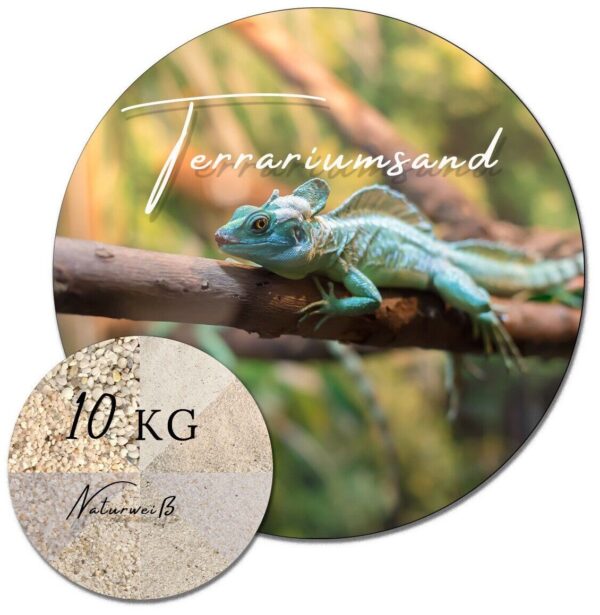 Terrariensand weiss Terrariumsand Bodengrund kantengerundet feuergetrocknet 10 kg 145173532326