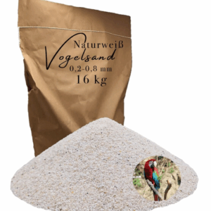 Vogelsand 02 08mm weiss 16 kg keimfrei ohne Zusatzstoffe wie Anis und Grit 146399930806