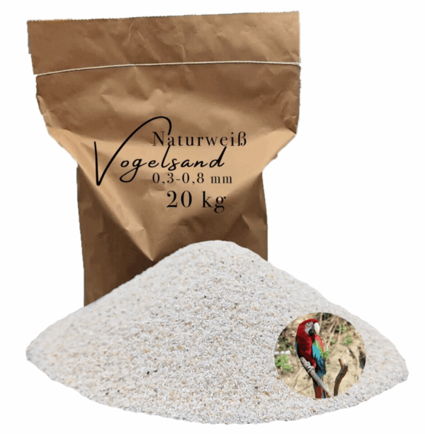 Vogelsand 03 08mm weiss 20 kg keimfrei ohne Zusatzstoffe wie Anis und Grit 146399930756