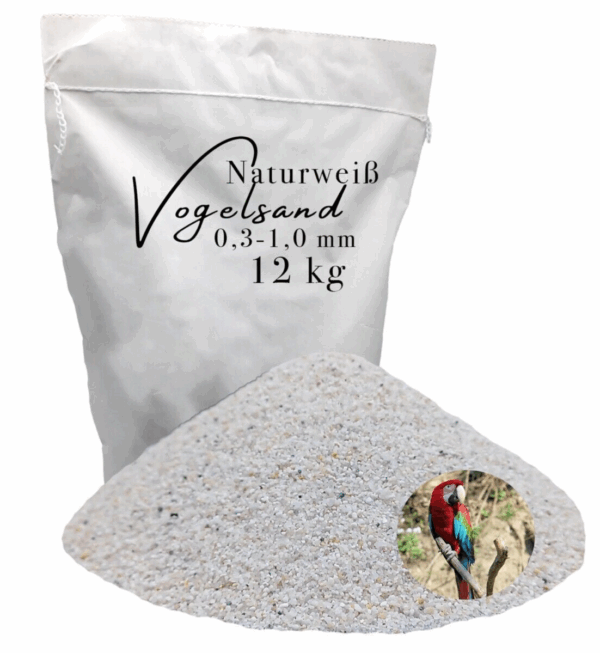 Vogelsand 03 10mm 12 kg weiss keimfrei ohne Zusatzstoffe wie Anis und Grit 145628709076