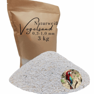 Vogelsand 0,3-1,0mm weiß keimfrei 3kg ohne Zusatzstoffe wie Anis und Grit