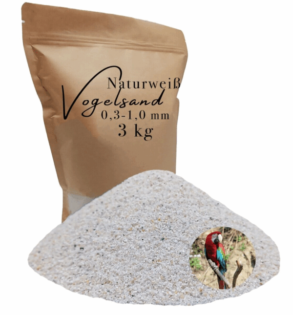 Vogelsand 03 10mm weiss keimfrei 3kg ohne Zusatzstoffe wie Anis und Grit 145628685236