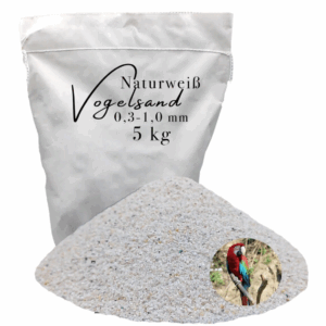 Vogelsand 0,3-1,0mm weiß keimfrei 5kg ohne Zusatzstoffe wie Anis und Grit