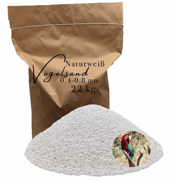 Vogelsand 04 08mm 22kg weiss ohne Zusatzstoffe wie Anis und Grit keimfrei 146399930786